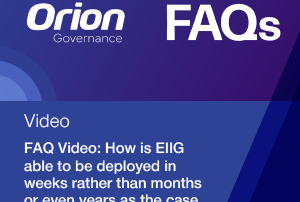 Orion Governance EIIG offers fastest deployment time